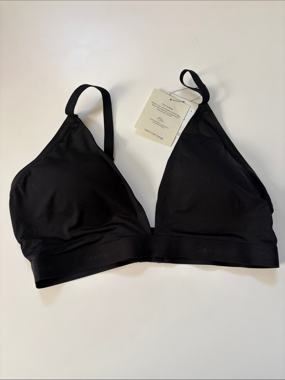Calvin Klein Lightly Lined Triangle Black Size Large